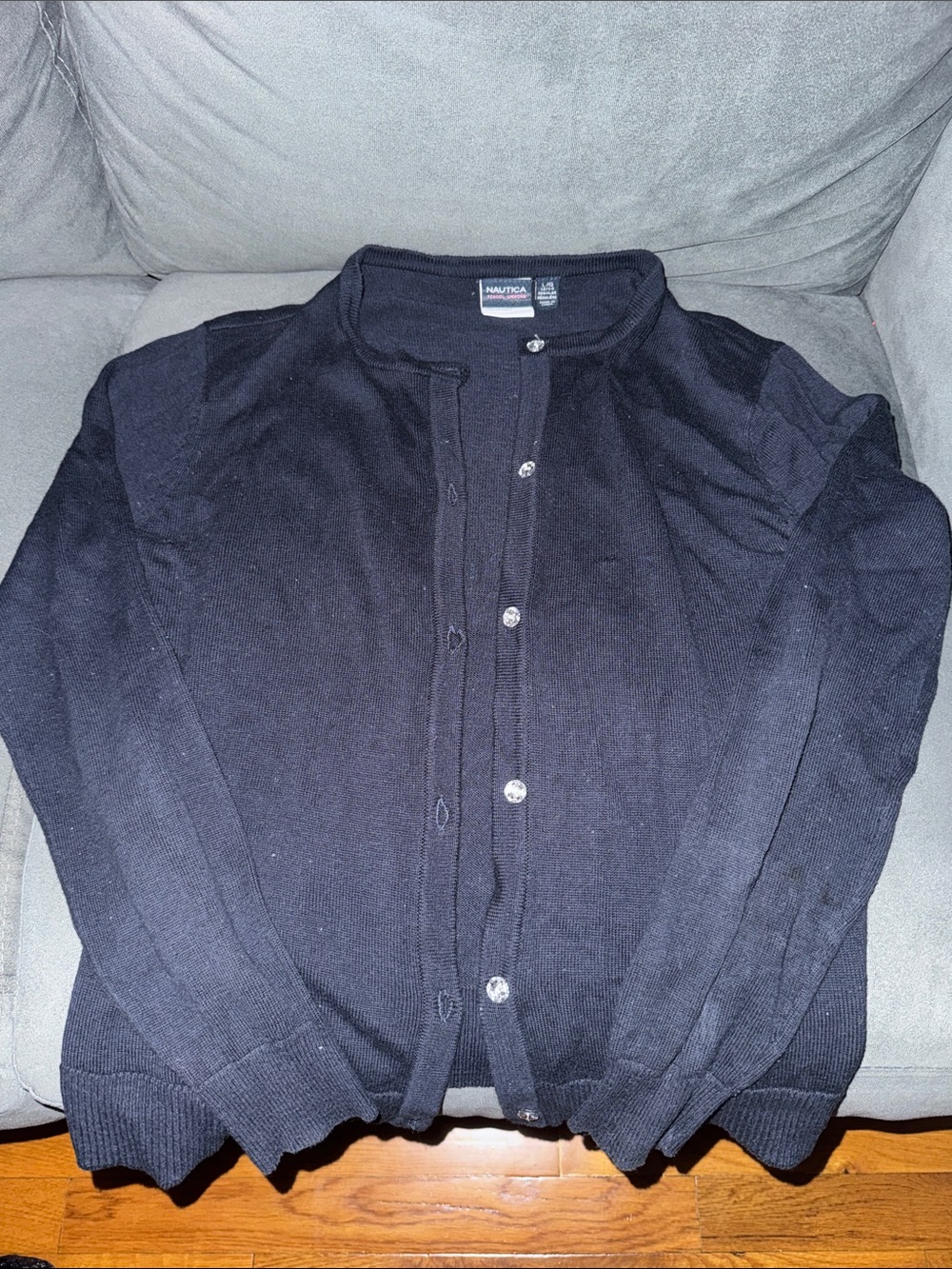 Nautica Navy Blue Button-Up Cardigan Sweater